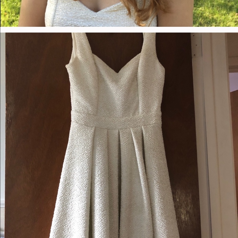 SPARKLE HEART BACK FORMAL DRESS WHITE GOLD - Picture 6 of 6